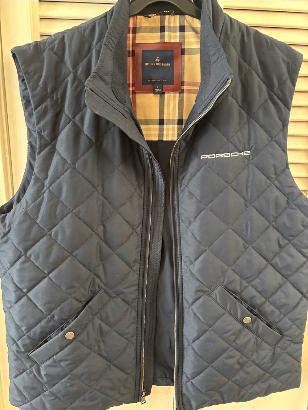 Brooks Brothers Navy Quilted Porsche Vest